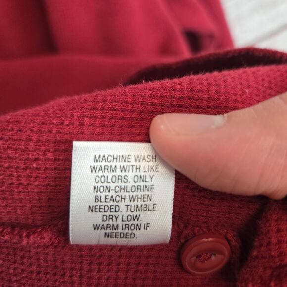 Sonoma Men's Thermal Henley 2XL Burgundy Waffle Knit 3 Button Look and Bundle - Picture 6 of 10